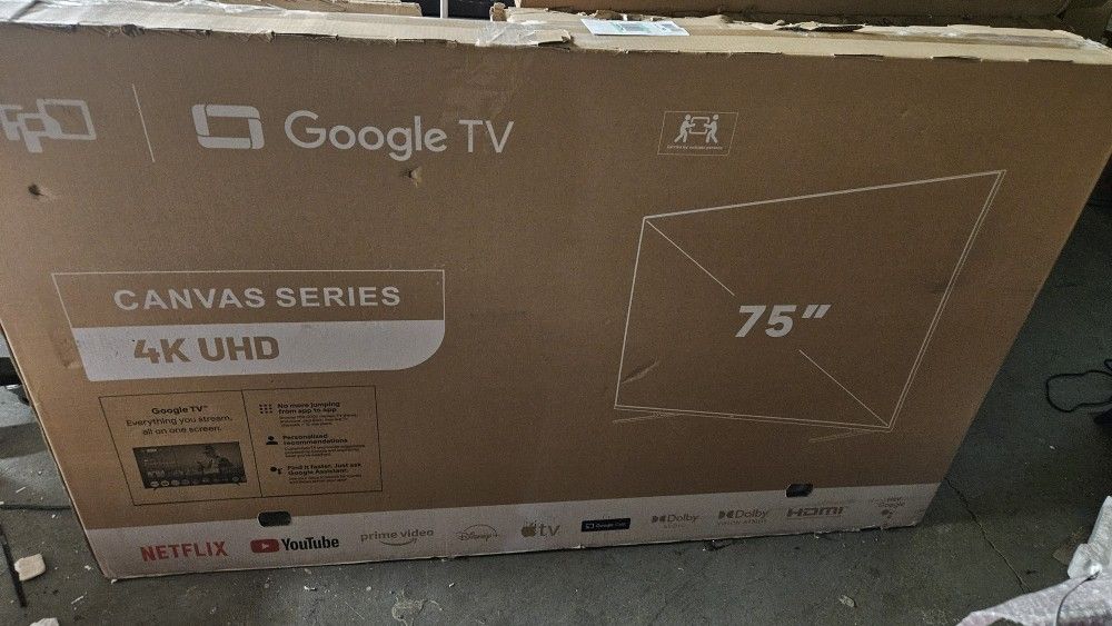 New In Box 75 Inch FDP GOOGLE 4K SMART UHD TV