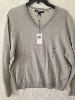 MICHAEL KORS gray v-neck pull over sweater xxl NWT