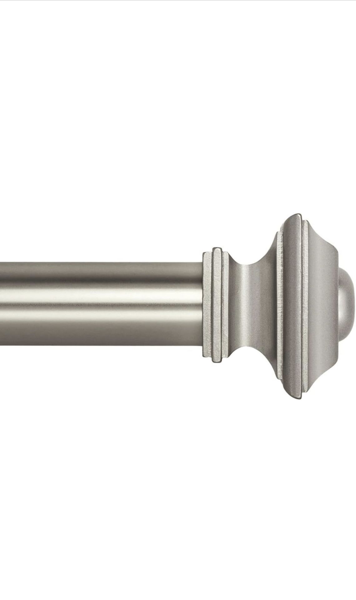Ivilon Drapery Treatment Window Curtain Rod - Square Design 1 1/8 Rod. 48 to 86 Inch. Satin Nickel