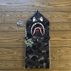 BAPE Color Camo Shark Full Zip Hoodie ‘Black’