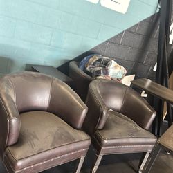 Nice leather rolly chairs