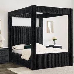 New Canopy Bed.  Black.  Queen Or King.  Free Delivery!