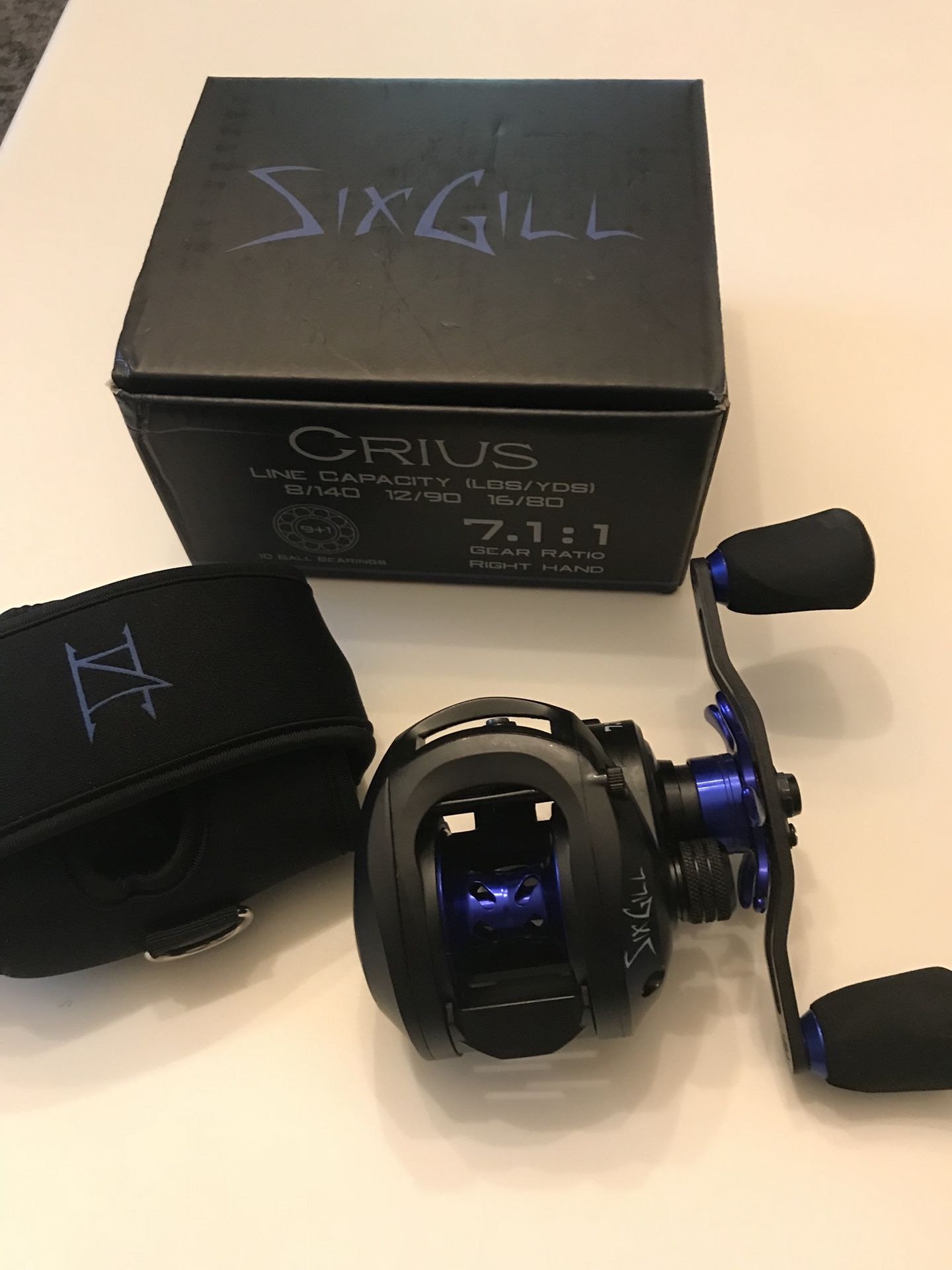 New Six Gill Crius right hand baitcaster fishing reel