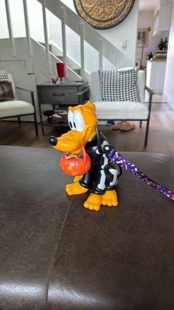 Disney Pluto Halloween Figurine with Pumpkin Basket
