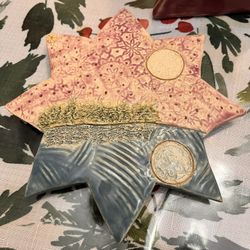 Ceramic Candle Holder And Small Vase 