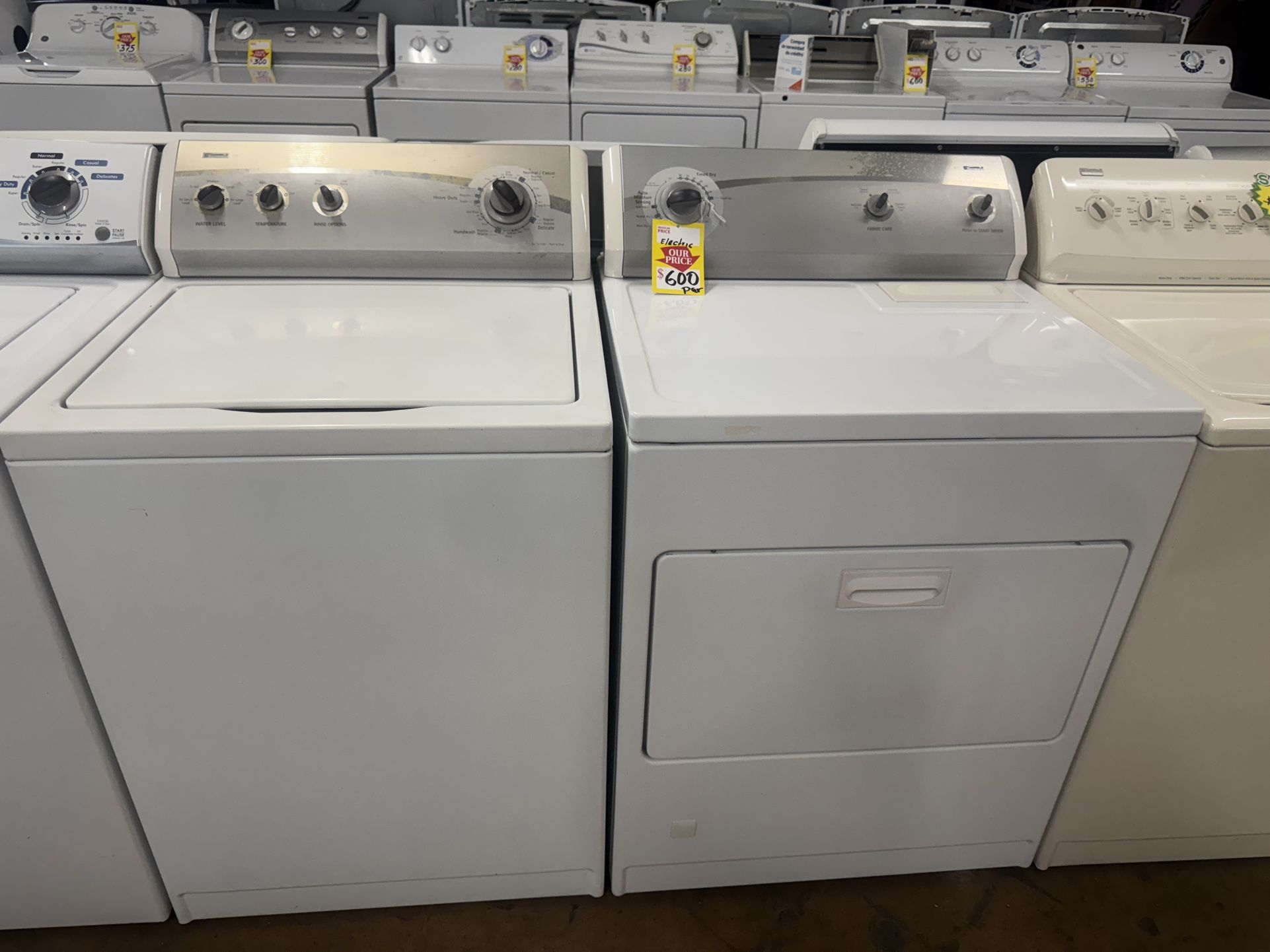 USED SET OF WASHER AND ELECTRIC DRYER 
