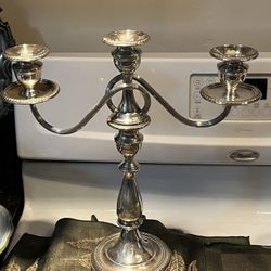 Pr Elegant Sterling Silver Candelabras
