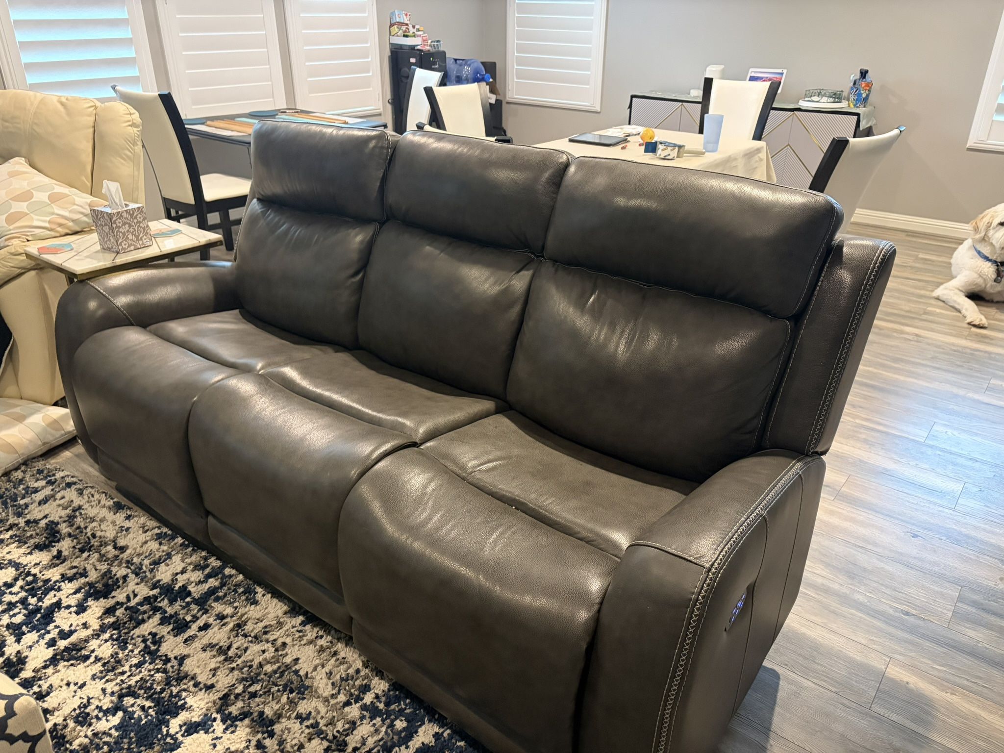 Brown Simulated Leather Power Recliner