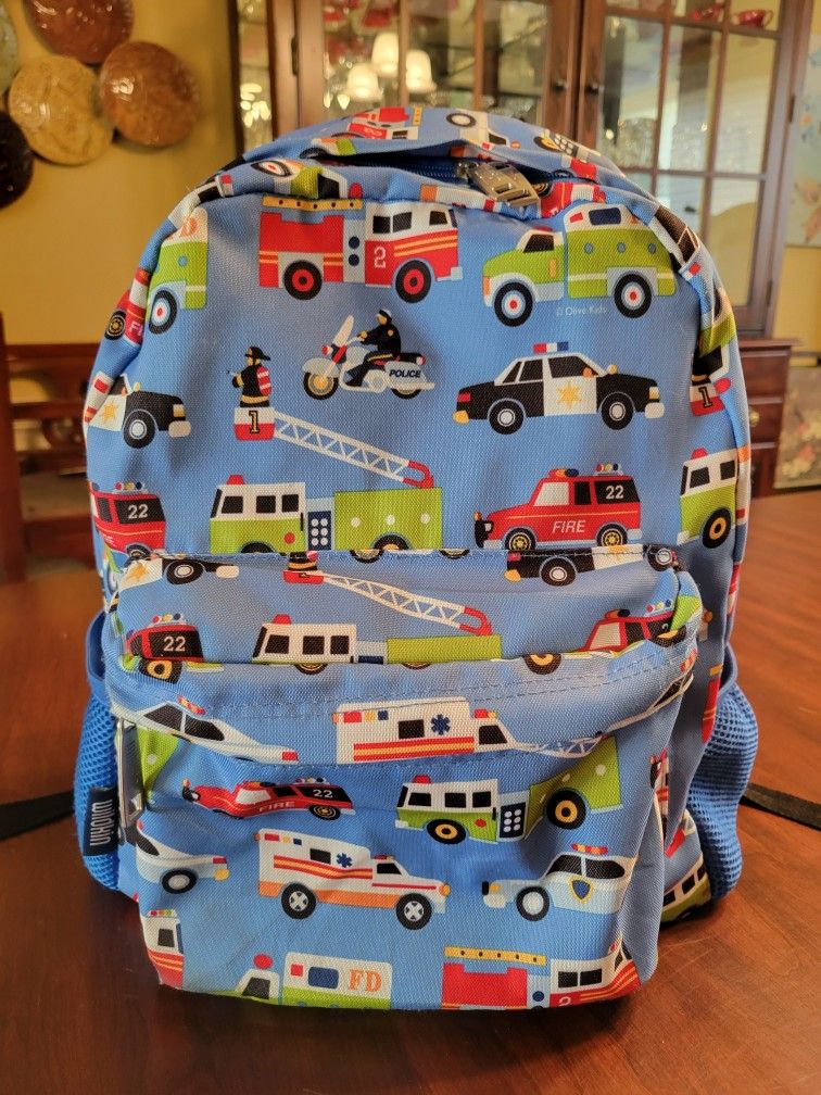 Wildkin Rescue Heroes 16" backpack police fire ambulance