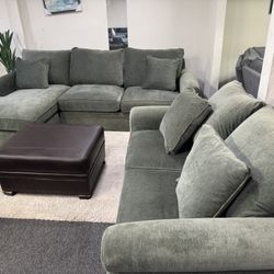 Furniture- 2 Pc Fabric Sectional With A Chaise- Wrenley