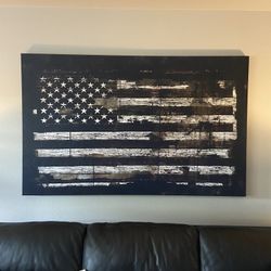 Large American Flag Art Canvas