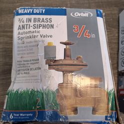 Orbit 3/4in Brass Anti-Siphon Sprinkler Valve New