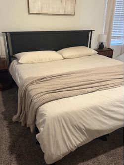 Black Rattan King Bed Frame