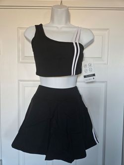 Black Short Skirt with top womens