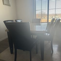 High-End 7-Piece Solid Marble Top Dining Set – Excellent Condition