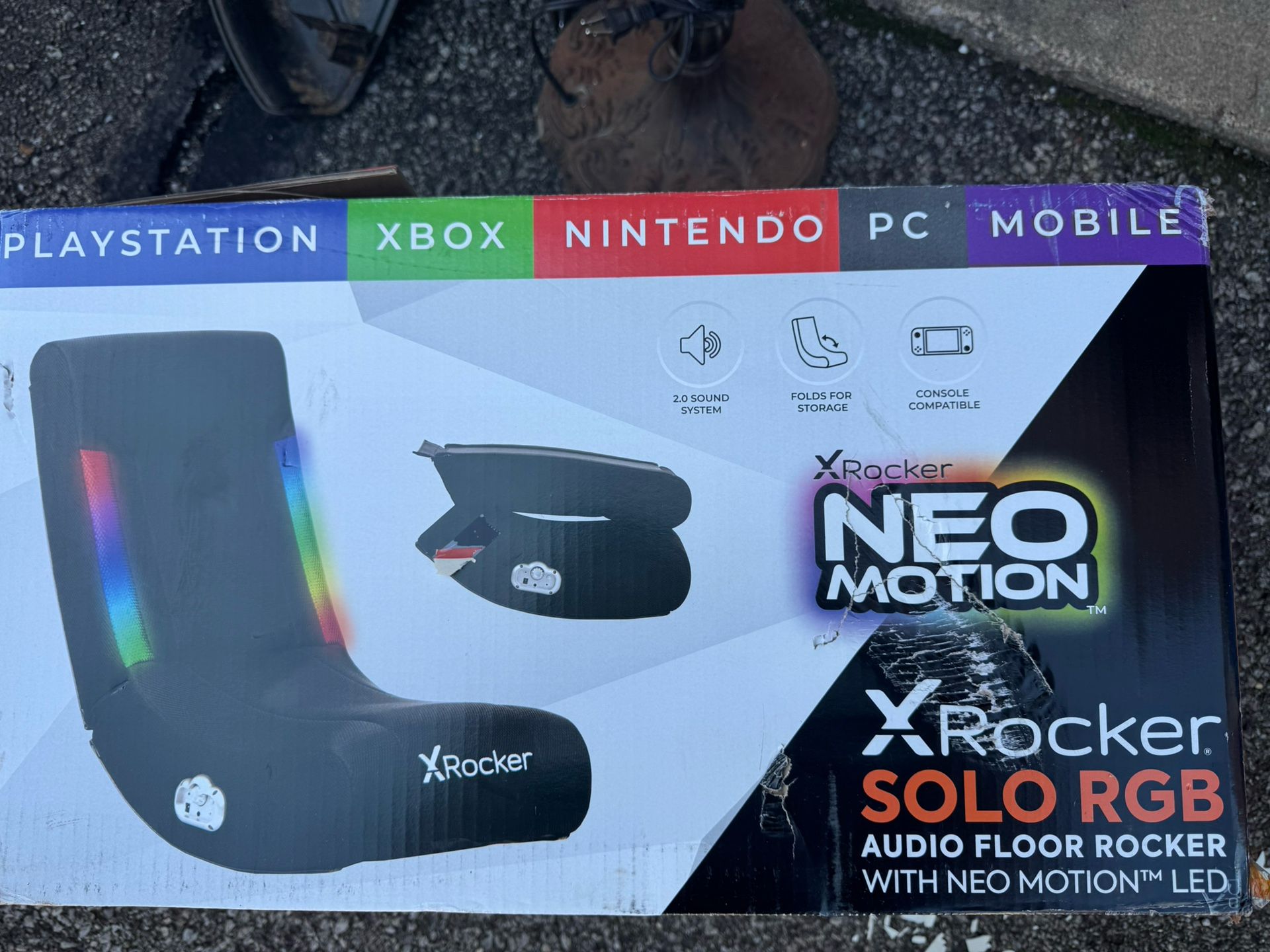 X Rocker Gaming Chair Solo RGB Audio Floor