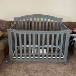 Grey Baby Crib 