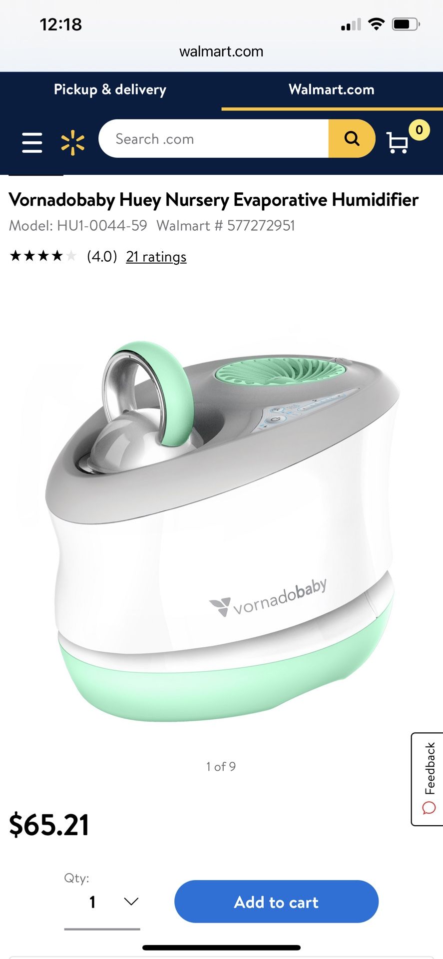 Vornadobaby humidifier with two new filters