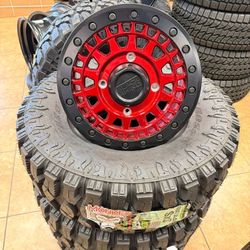 15" Parker Black Rhino Beadlock ATV UTV Can-Am Wheels Set