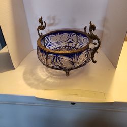 Bohemian cobalt blue  decorative centerpiece 