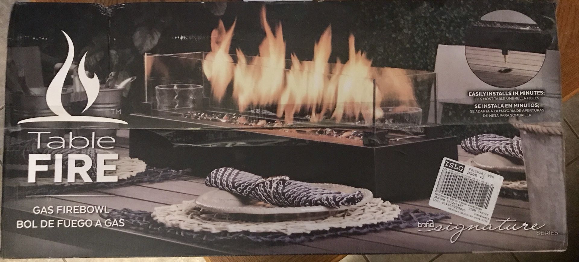 BRAND NEW IN BOX - Bond 7-in W 40,000-BTU Black Portable Tabletop Steel Liquid Propane Firebowl