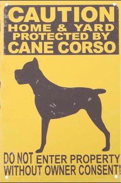 Cane corso sign