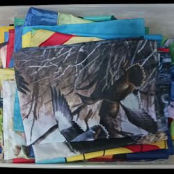 Huge Lot Of Outdoor Decorative Flags Brackets Poles