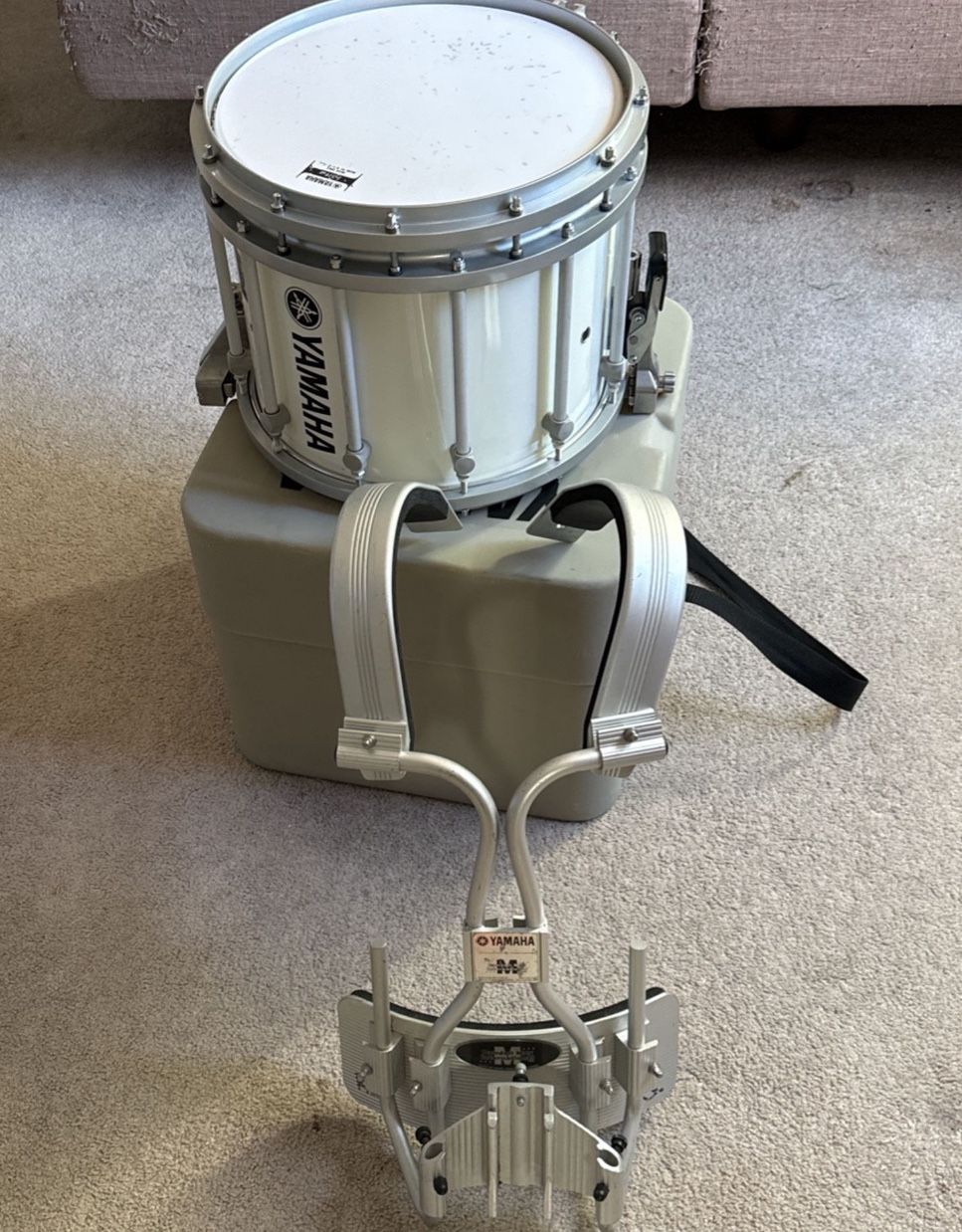 Yamaha SFZ Marching Snare Drum with Anodized Hardware - White Wrap