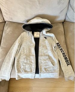 Boys Abercrombie Sherpa lined hoodie 11/12