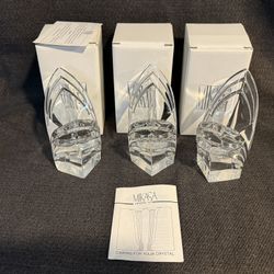 Mikasa Crystal Art Deco Candlestick Holder Qty 3 