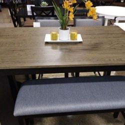 4 PC High Top Dining Set With Chairs And Bench(New)