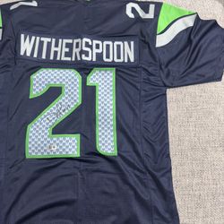 Devon Witherspoon Signed Autograph Custom Jersey -Beckett COA - Seattle Seahawks
