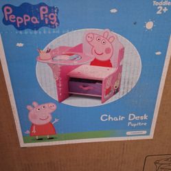 Peppa Pig Chair Desk with Storage Bin. 