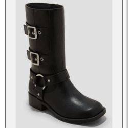 New w Tag art class Kids' Girls Dee Black Tall Buckle Boots Pick your 
