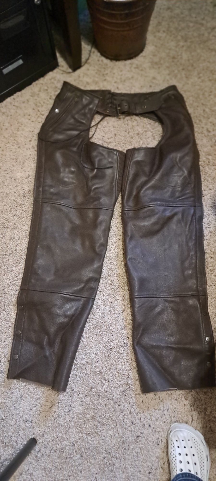 Men's Leather Chaps and Gloves