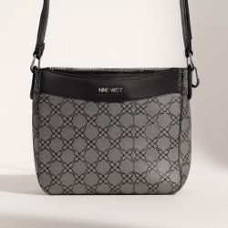 Nine West Grey Monogram Crossbody Bag - Small