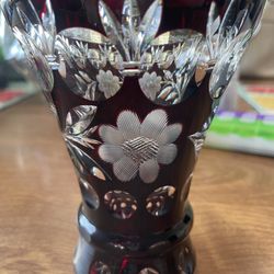 Beautiful Ruby red antique crystal vase