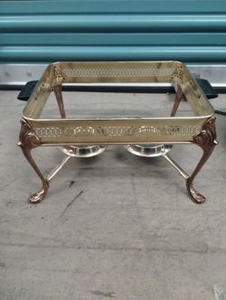 Brass and copper chafing tray 