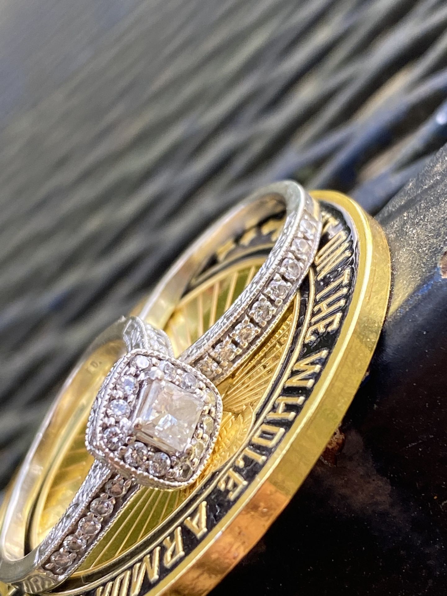 14 K Diamond Wedding Ring With Band Size