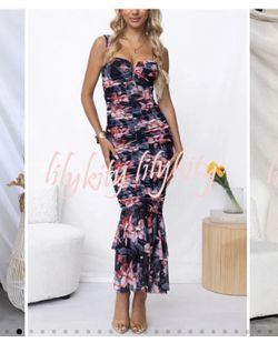 Floral Ruched Dress - Small