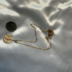 14k Gold Virgin Mary chain 
