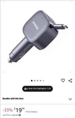 Anker retractable USB-C car charger