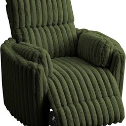 Power Rocking Nursery Chair, Oversized Recliner Swivel Glider Chairs for Adults with 2 Pillows, USB & Type-C, Cozy Reclining Armchair for Living Room,