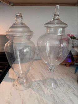 Tall glass jars