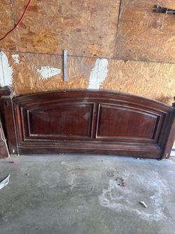 Dark Wood King Bed Headboard
