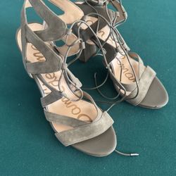 Sam Edelman Olive Green Lace-Up Block Heel Sandals Women’s Size 10 