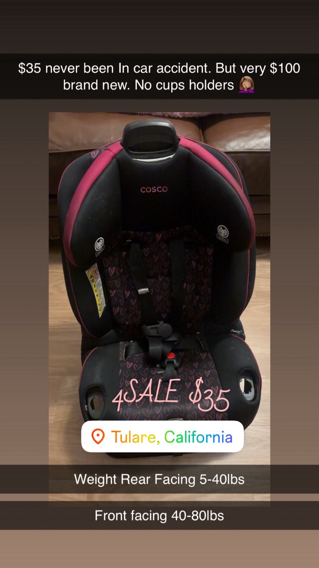 2-car seats $20 EACH