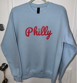 Philly Graphic Crewneck Sweatshirt – Light Blue – Size Medium