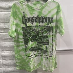 Rad Tie Dye Green Goosebumps Horrland Horror Tee Shirt