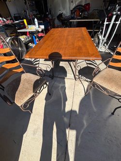 Wood Top Dining Table